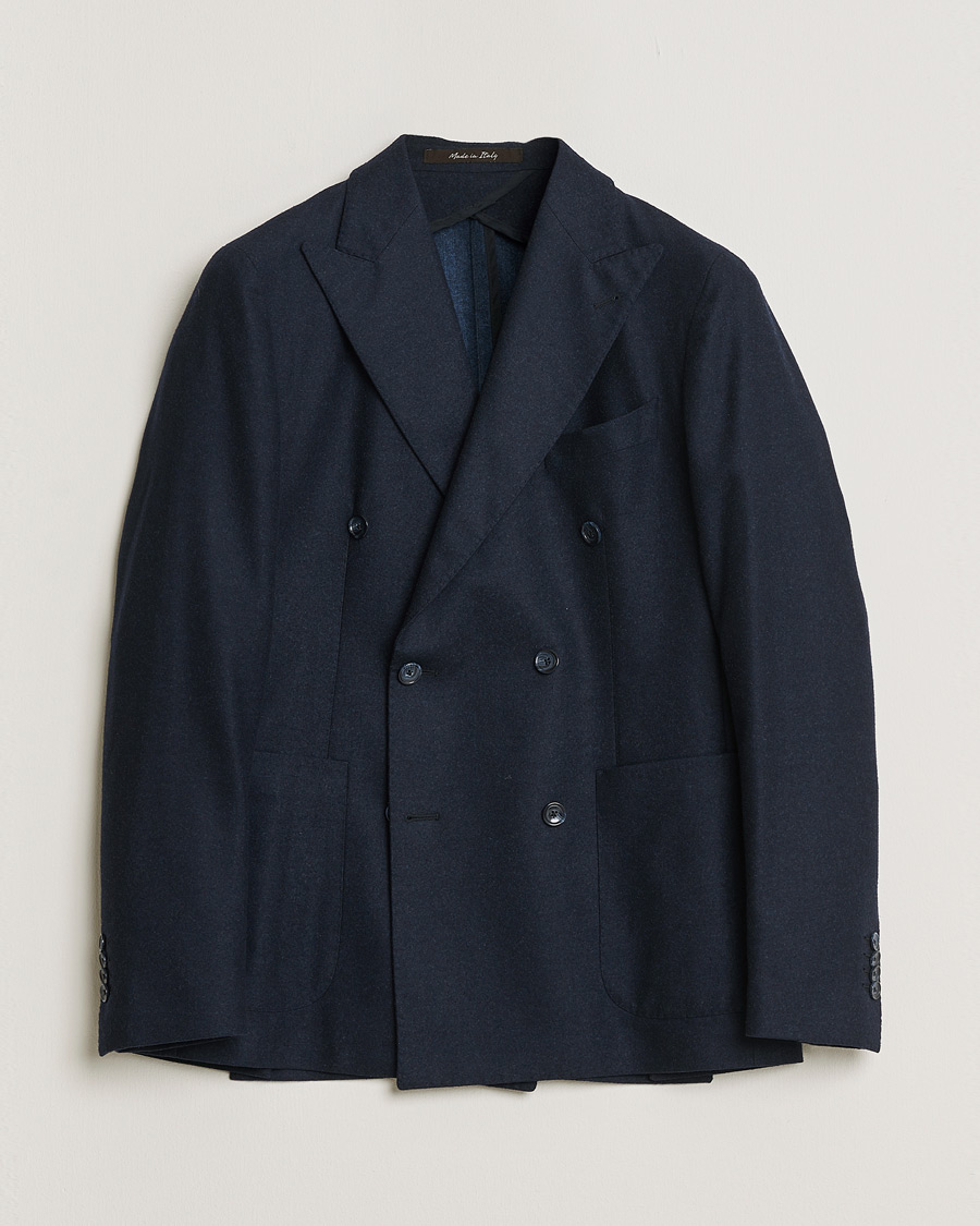 Uomini | Giacca da abito Pre-owned | Pre-owned | Rose & Born Flannel Double Breasted Blazer Navy 48