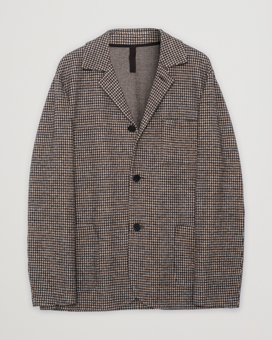Uomini | Blazers | Pre-owned | Harris Wharf London Dropped Shoulder Houndstooth Jacket Beige