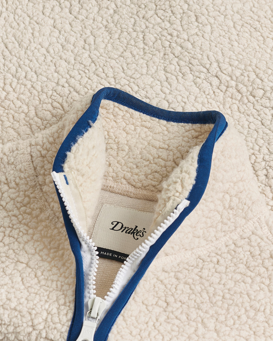 Uomini | Giacche Pre-owned | Pre-owned | Drake's Zip Through Fleece Vest Ecru S