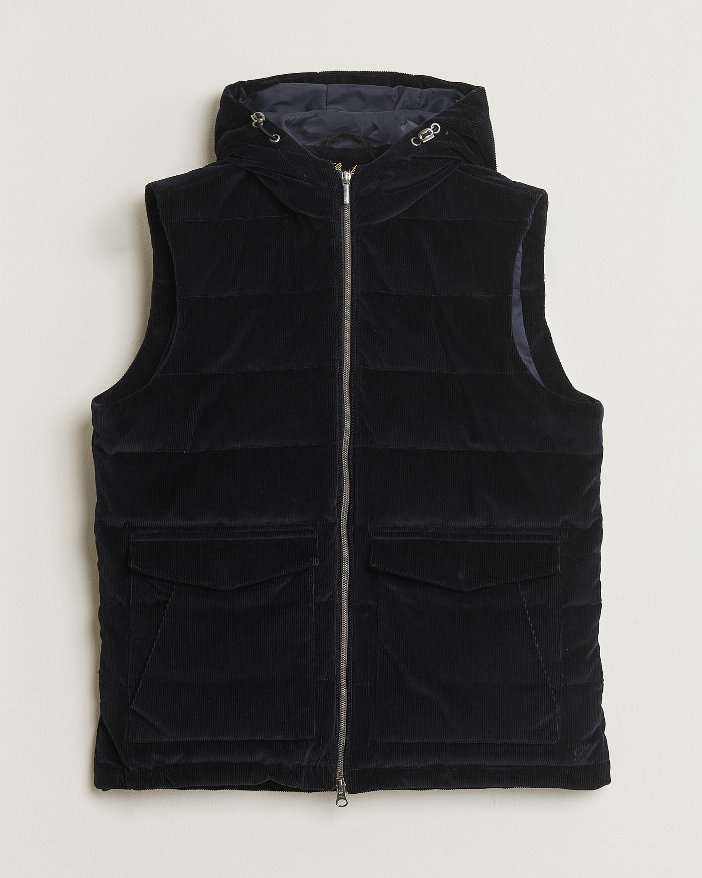 Uomini | Giacche Pre-owned | Pre-owned | Stenströms Hooded Corduroy Vest Navy M