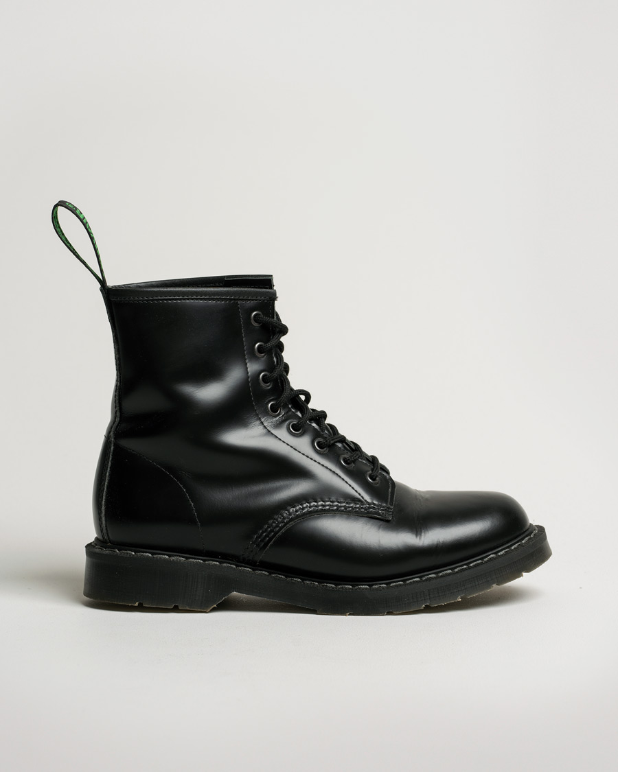 Uomini | Solovair 8 Eye Derby Boot Black Shine | Pre-owned | Solovair 8 Eye Derby Boot Black Shine