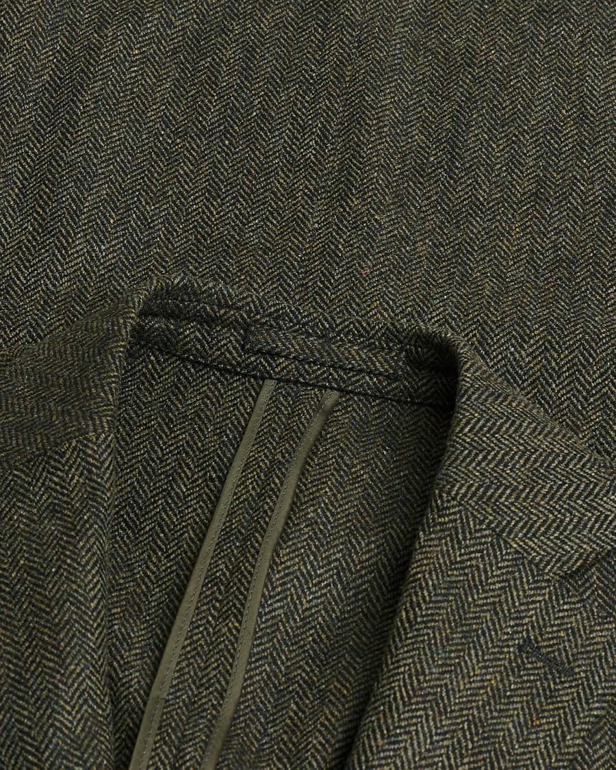 Uomini | Giacca da abito Pre-owned | Pre-owned | L.B.M. 1911 Herringbone Wool Blazer Green 52