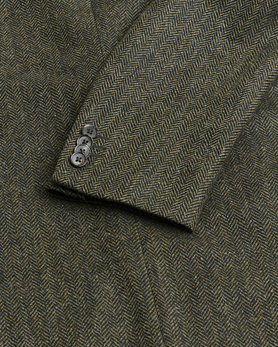 Uomini | Giacca da abito Pre-owned | Pre-owned | L.B.M. 1911 Herringbone Wool Blazer Green 52