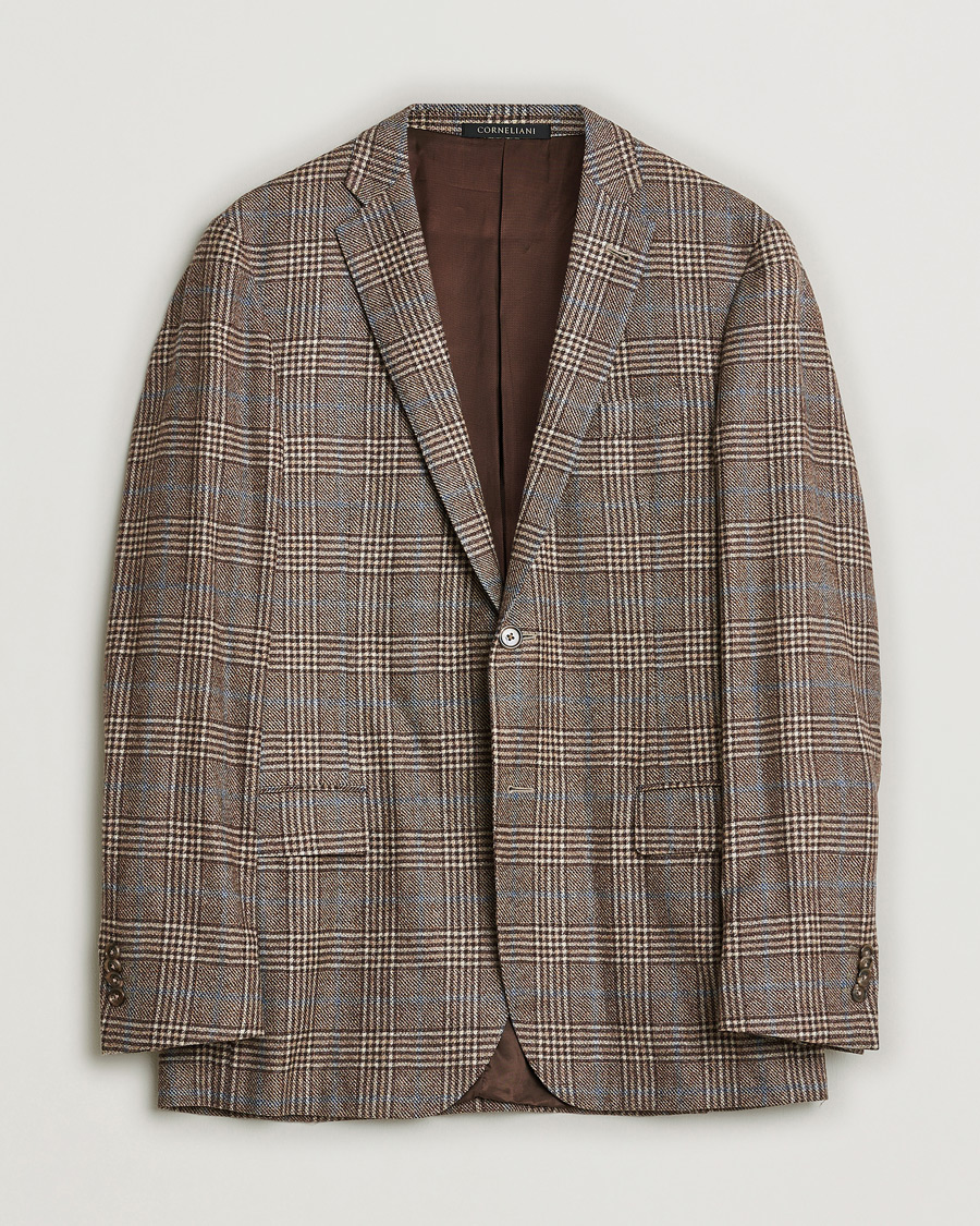 Uomini | Giacca da abito Pre-owned | Pre-owned | Corneliani Check Wool Blazer Brown 52