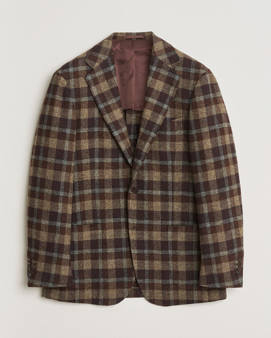 Uomini | Giacca da abito Pre-owned | Pre-owned | Ring Jacket Checked Wool Blazer Brown 50
