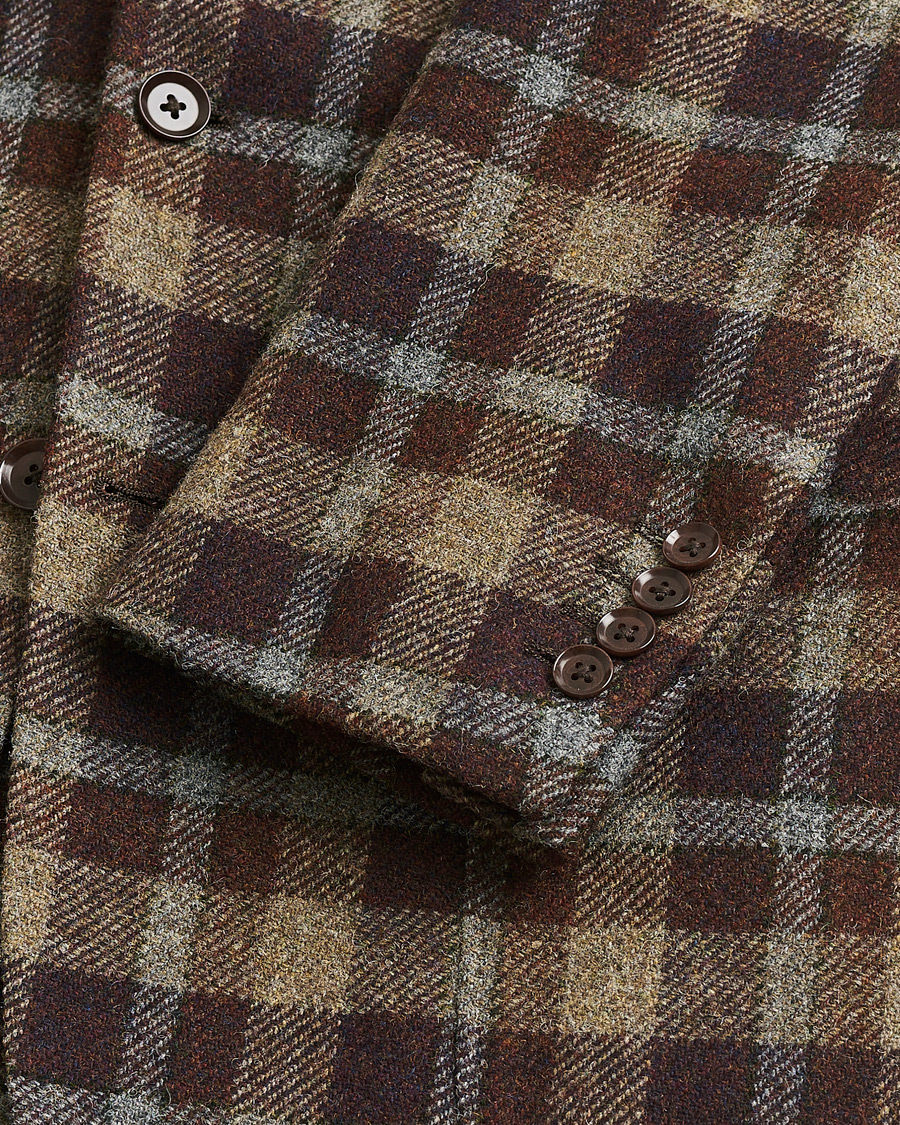 Uomini | Giacca da abito Pre-owned | Pre-owned | Ring Jacket Checked Wool Blazer Brown 50