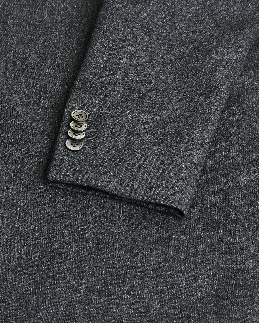 Uomini | Oscar Jacobson Epic Wool Flannel Blazer Grey Melange 46 | Pre-owned | Oscar Jacobson Epic Wool Flannel Blazer Grey Melange 46