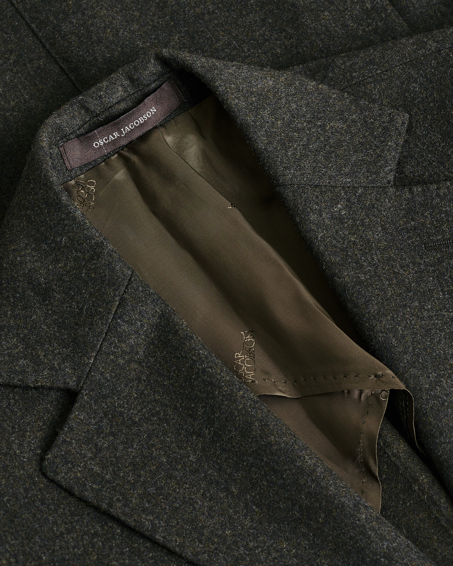 Uomini | Giacca da abito Pre-owned | Pre-owned | Oscar Jacobson Edgar Wool Flannel Blazer Brown 44