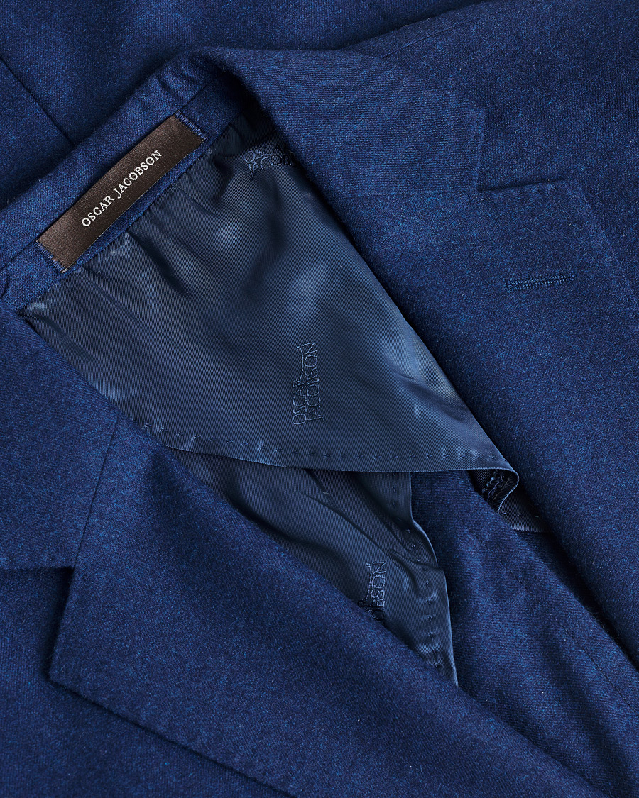 Uomini | Giacca da abito Pre-owned | Pre-owned | Oscar Jacobson Einar Cashmere Flannel Blazer Blue 44