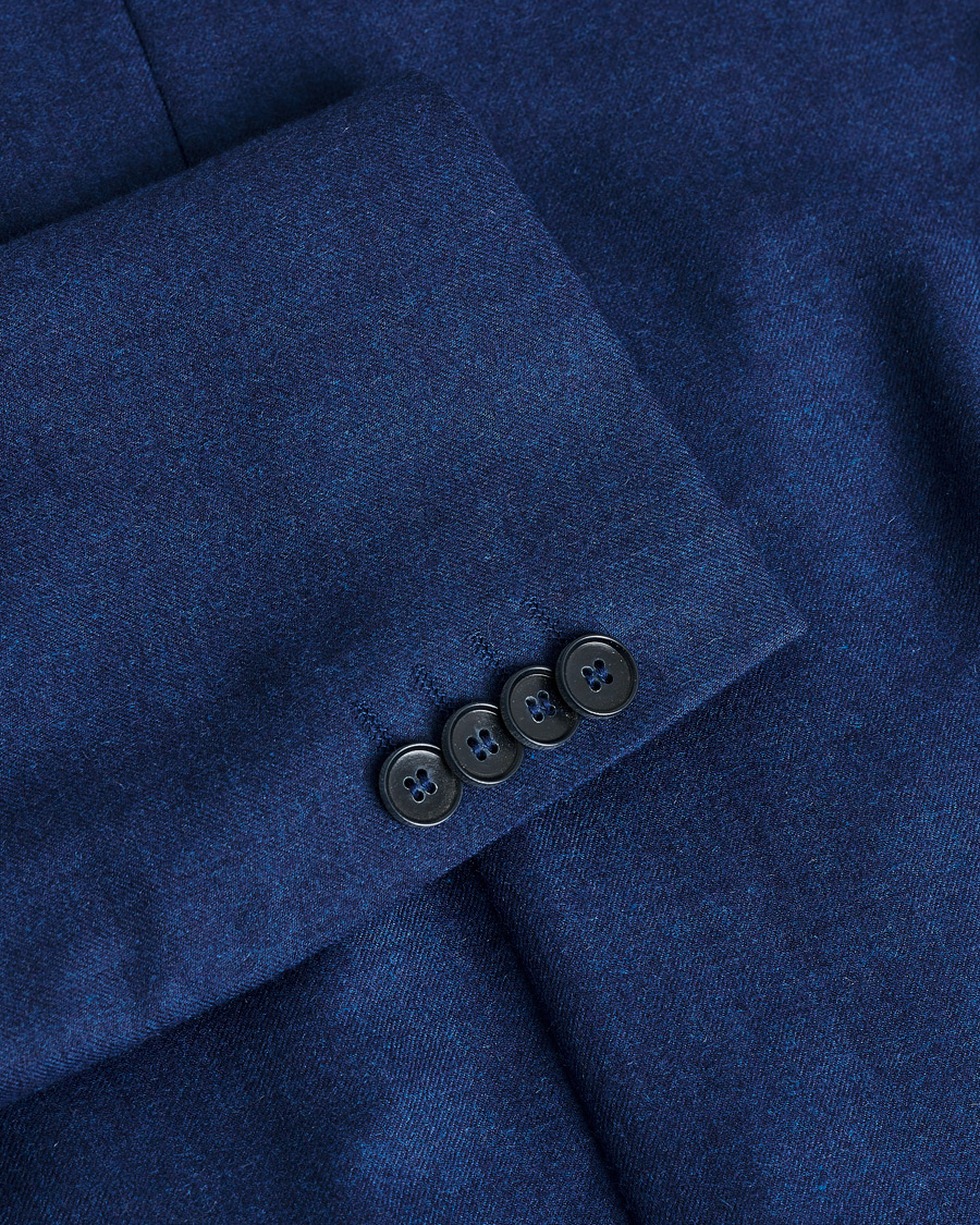 Uomini | Giacca da abito Pre-owned | Pre-owned | Oscar Jacobson Einar Cashmere Flannel Blazer Blue 44