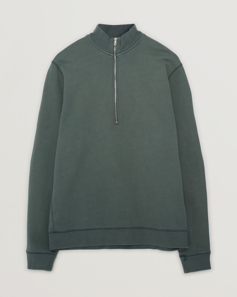 Uomini | Maglieria | Pre-owned | Sunspel Loopback Half Zip Sweatshirt Racing Green