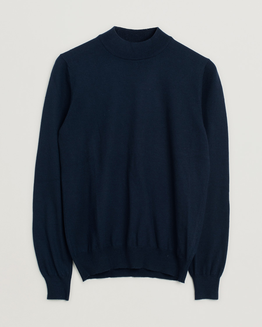 Uomini | Maglieria | Pre-owned | Gran Sasso Mock Neck Navy