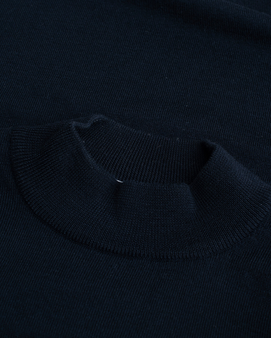 Uomini | Maglieria | Pre-owned | Gran Sasso Mock Neck Navy