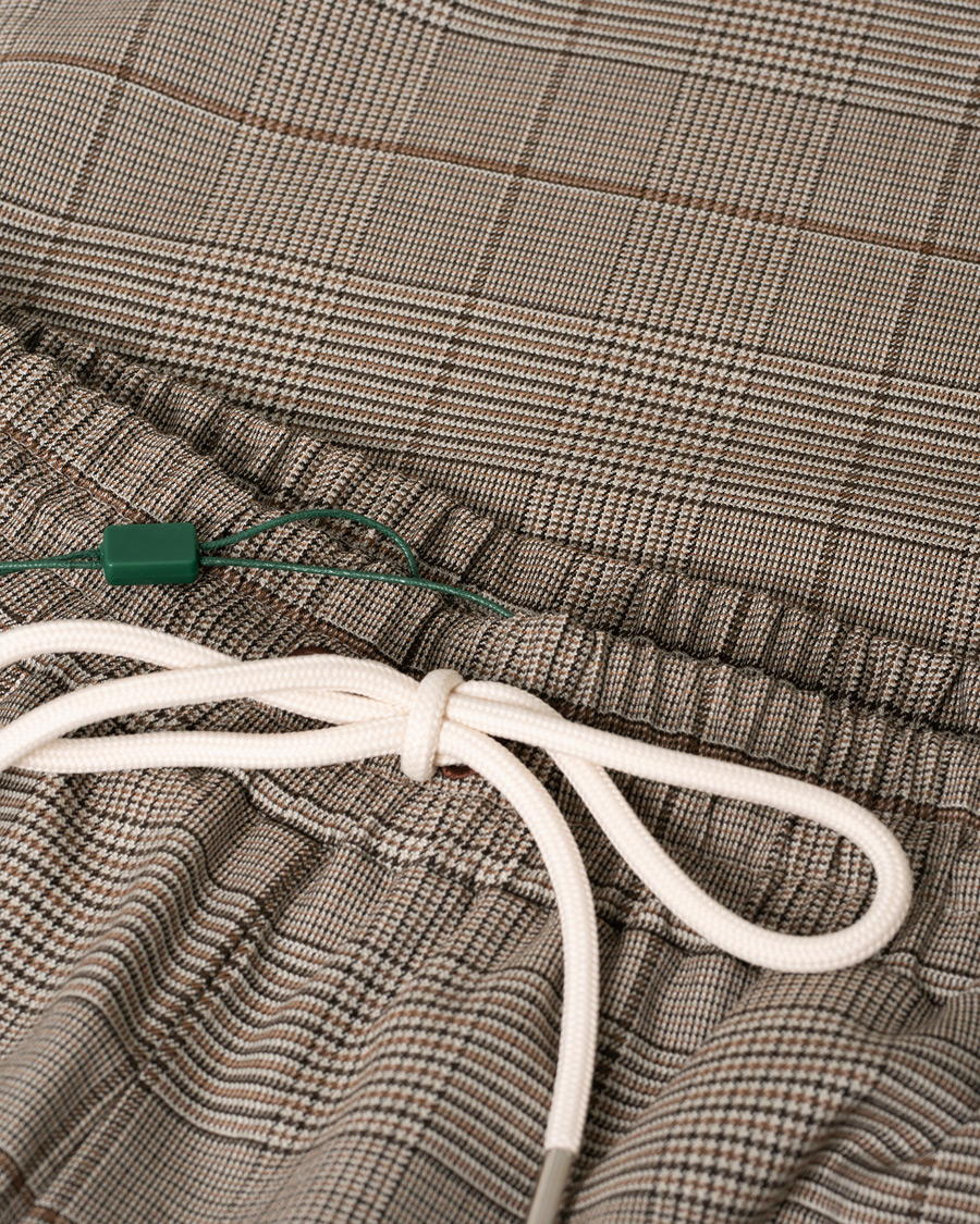 Uomini | Pantaloni | Pre-owned | Drôle de Monsieur Wool Drawstring Trousers Brown Check