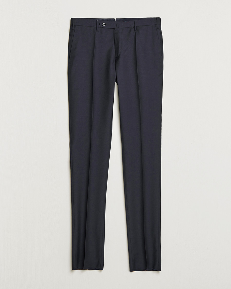 Uomini | Incotex Slim Fit Tropical Wool Trousers Navy 48 | Pre-owned | Incotex Slim Fit Tropical Wool Trousers Navy 48