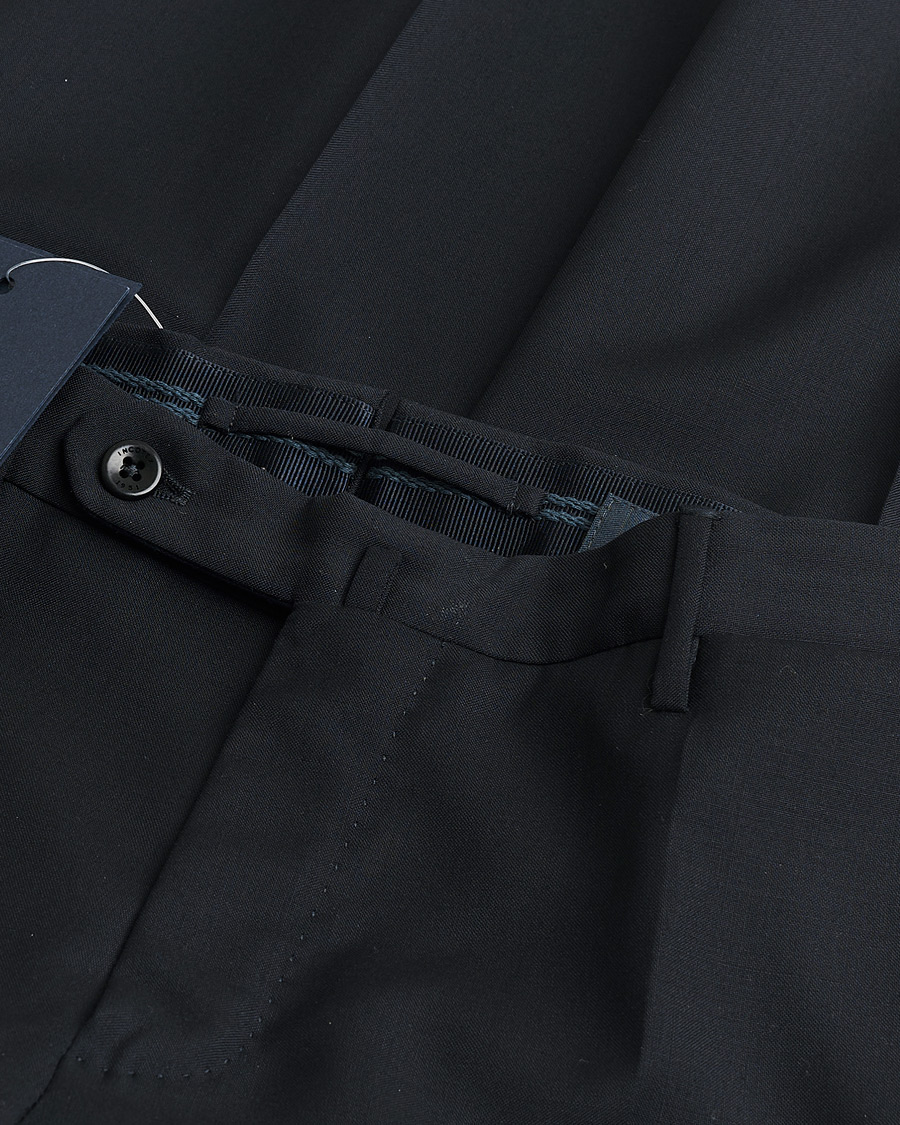 Uomini | Incotex Slim Fit Tropical Wool Trousers Navy 48 | Pre-owned | Incotex Slim Fit Tropical Wool Trousers Navy 48