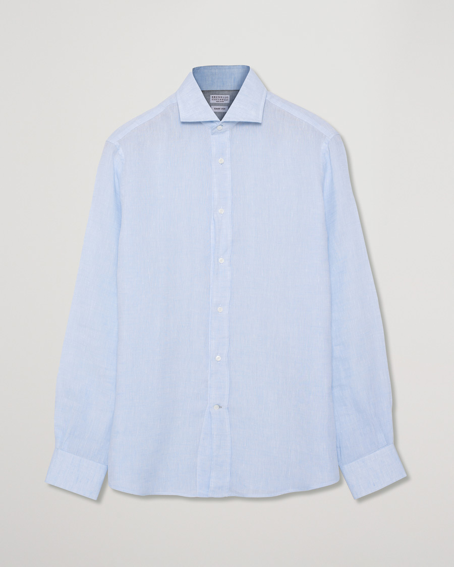 Uomini | Camicie | Pre-owned | Brunello Cucinelli Linen Shirt Blue M