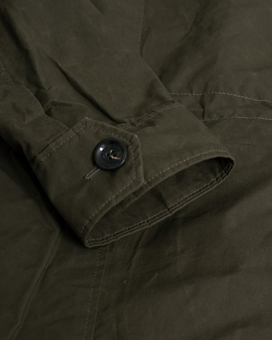 Uomini | Giacche | Pre-owned | Oscar Jacobson Balder Waxed Field Jacket Dark Green