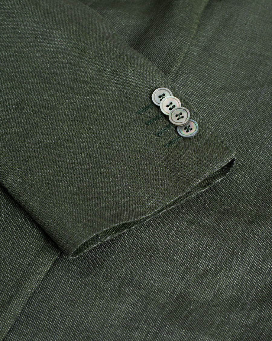 Uomini | Blazers | Pre-owned | Oscar Jacobson Ferry Linen Suit Green 50