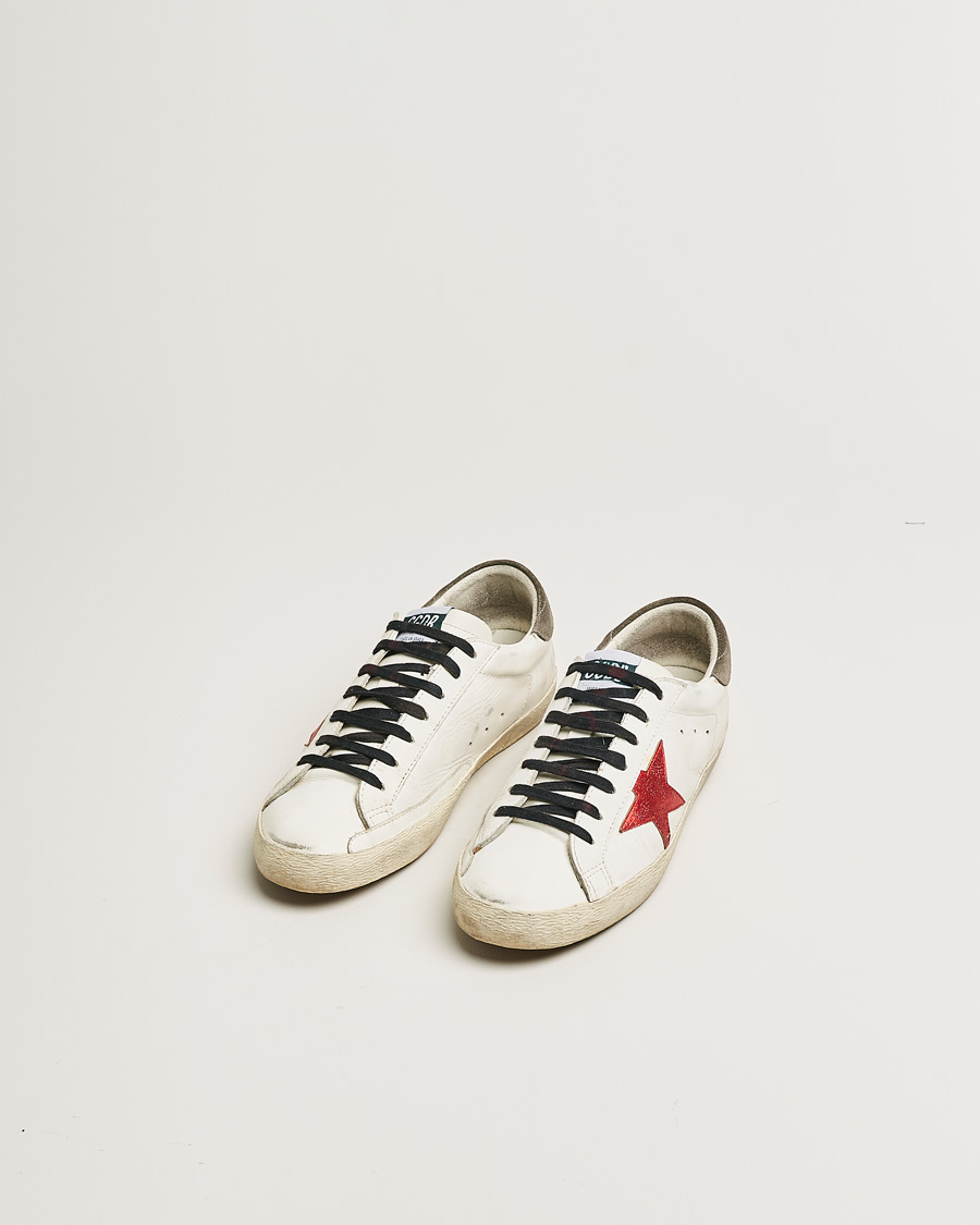 Uomini | Golden Goose Deluxe Brand Super-Star Sneakers White/Red | Pre-owned | Golden Goose Deluxe Brand Super-Star Sneakers White/Red
