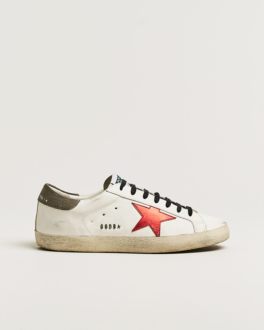 Uomini | Golden Goose Deluxe Brand Super-Star Sneakers White/Red | Pre-owned | Golden Goose Deluxe Brand Super-Star Sneakers White/Red