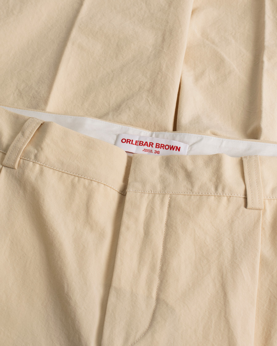 Uomini | Pantaloni | Pre-owned | Orlebar Brown Beckworth Pleated Cotton Trousers Pebble