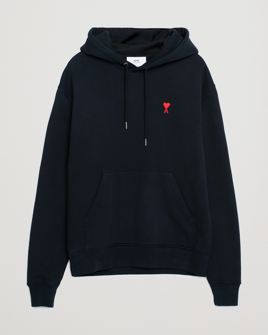 Uomini | Maglieria | Pre-owned | AMI Heart Logo Hoodie Black