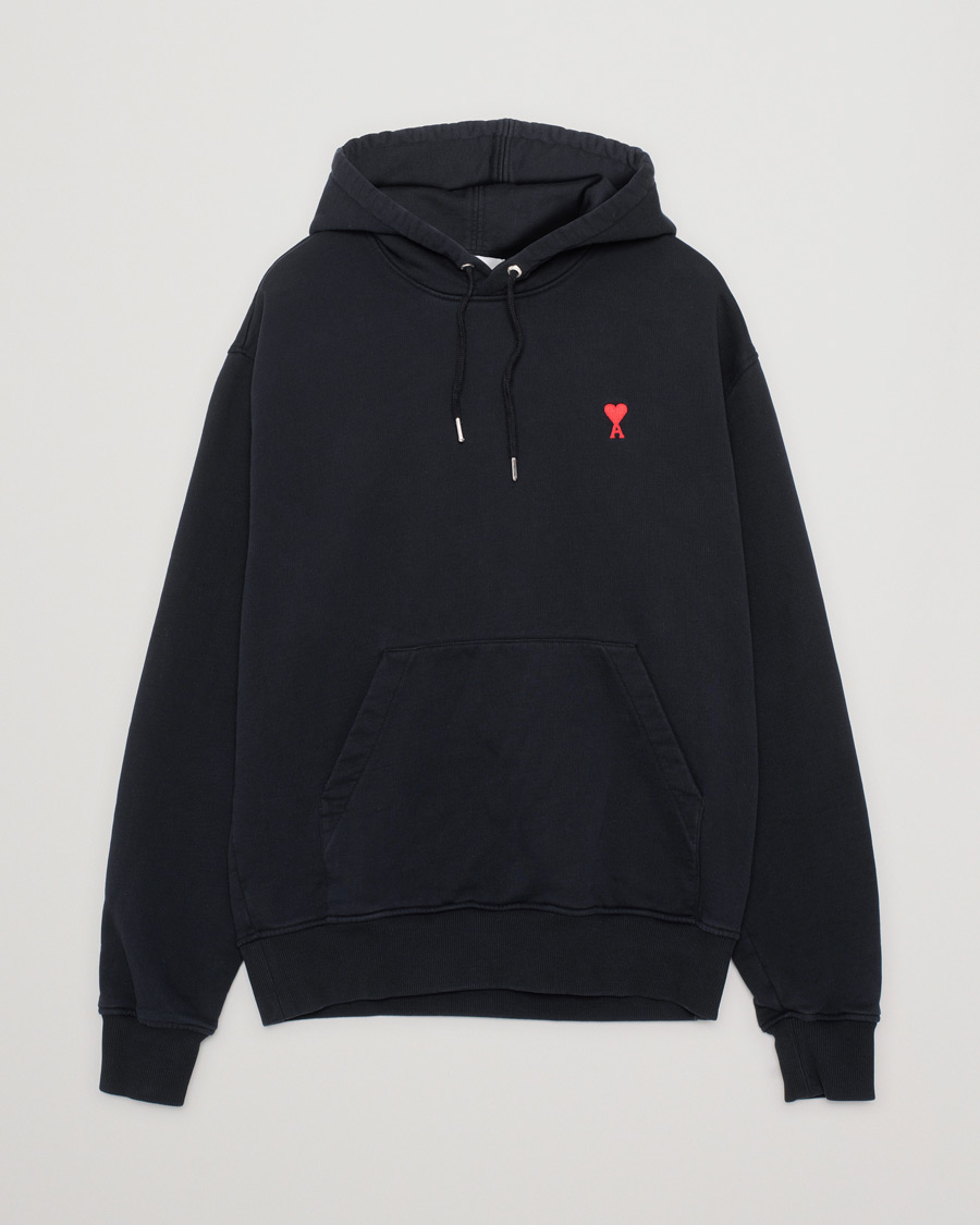 Uomini | Maglieria | Pre-owned | AMI Heart Logo Hoodie Black
