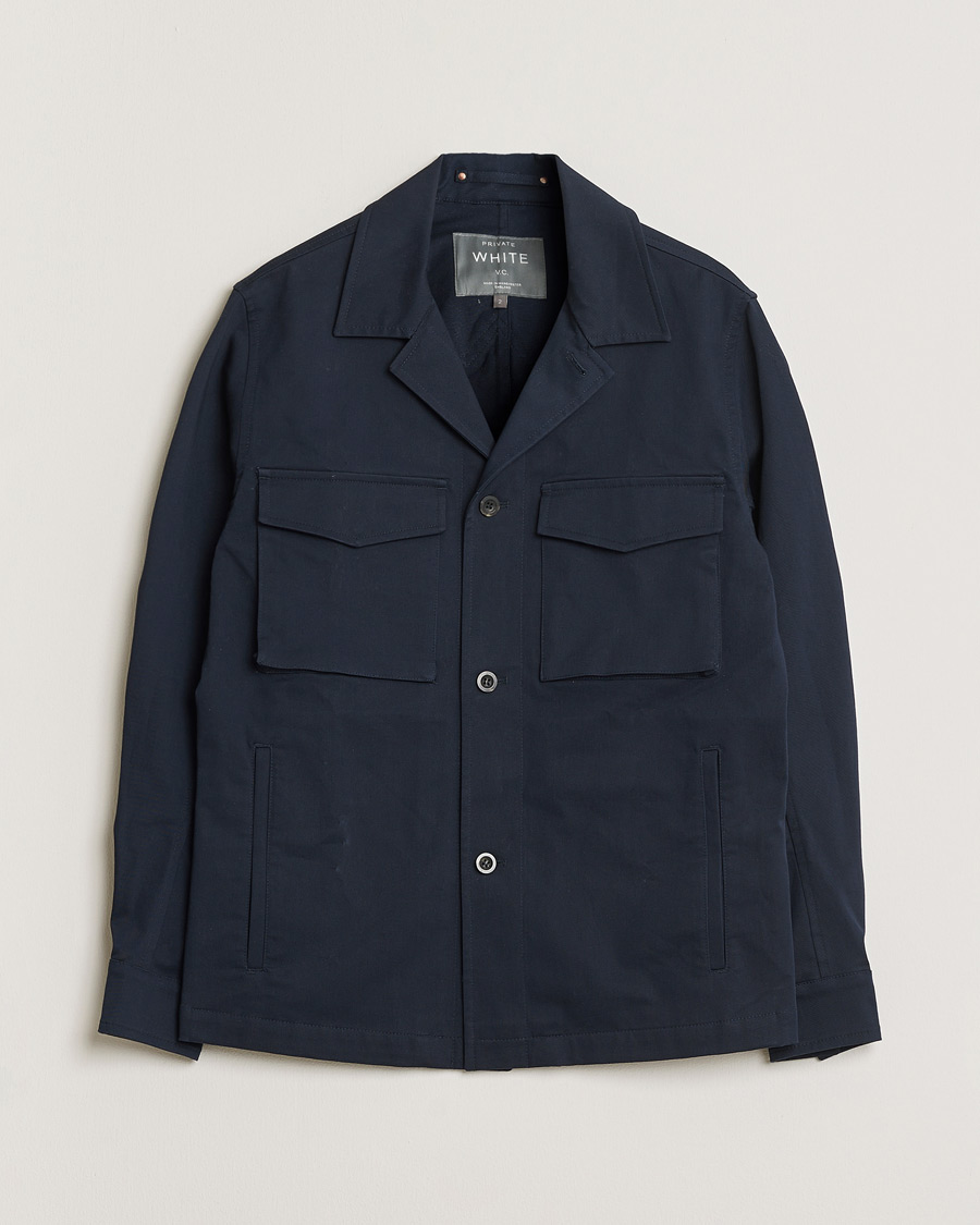 Uomini | Camicie Pre-owned | Pre-owned | Private White V.C. Cotton Overshirt Navy 2 - XS