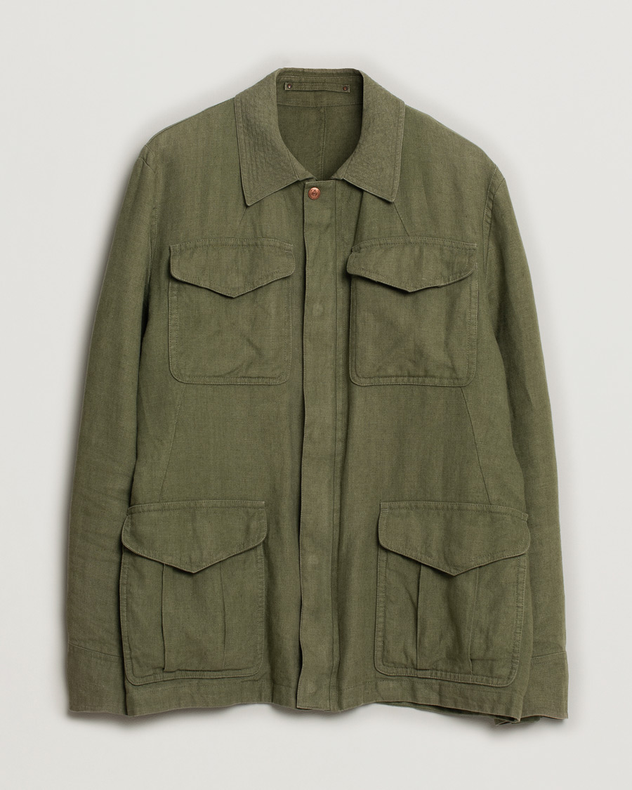 Uomini | Giacche | Pre-owned | Private White V.C. Linen Field Jacket Green