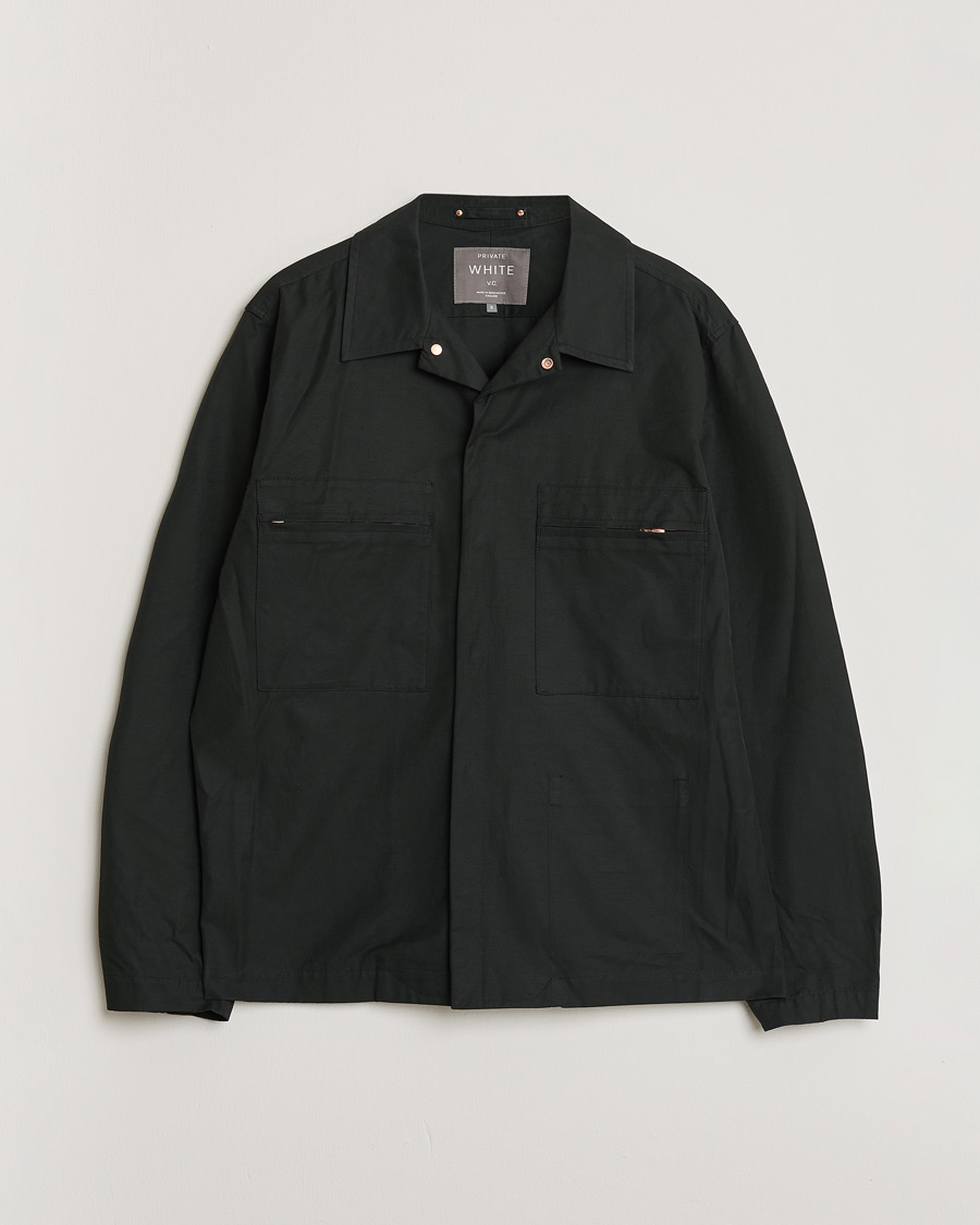 Uomini | Private White V.C. Overshirt Black 5 - L | Pre-owned | Private White V.C. Overshirt Black 5 - L