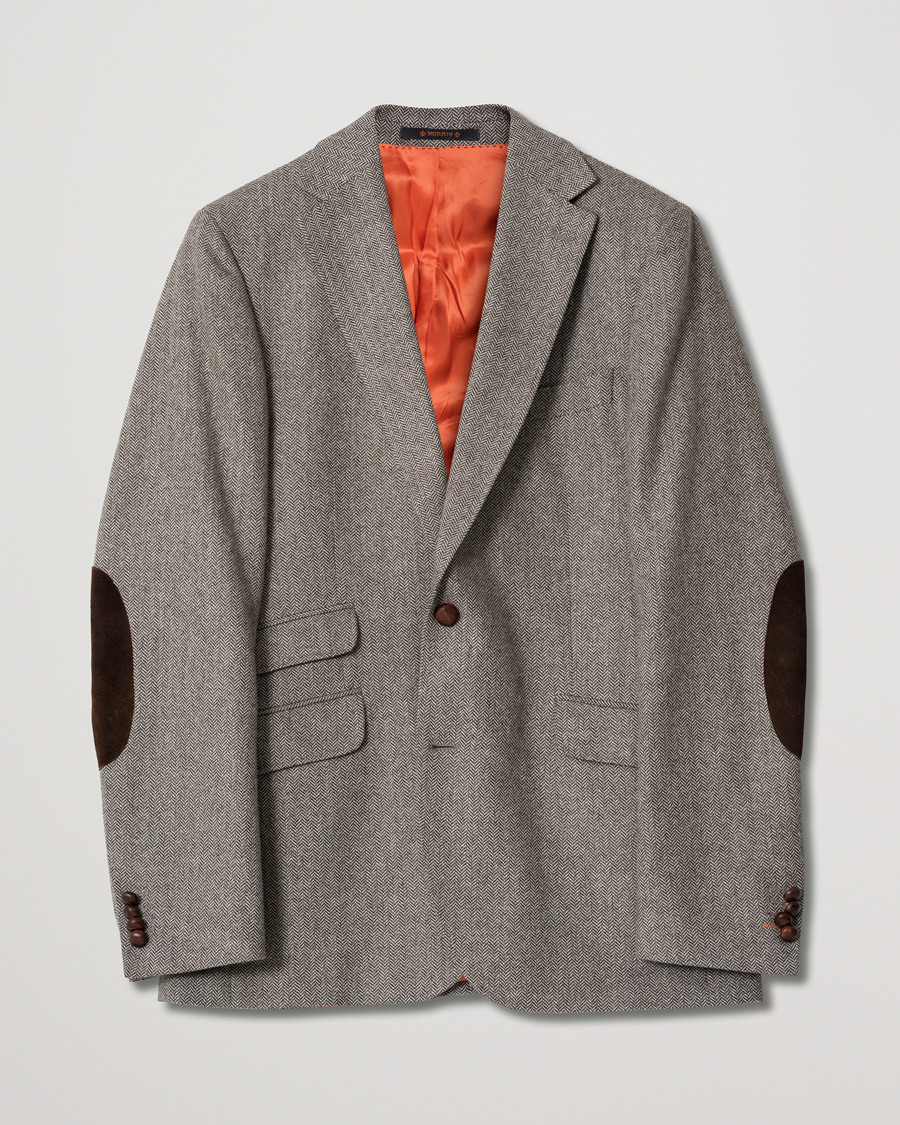 Uomini | Blazers | Pre-owned | Morris Herringbone Wool Blazer Beige 50