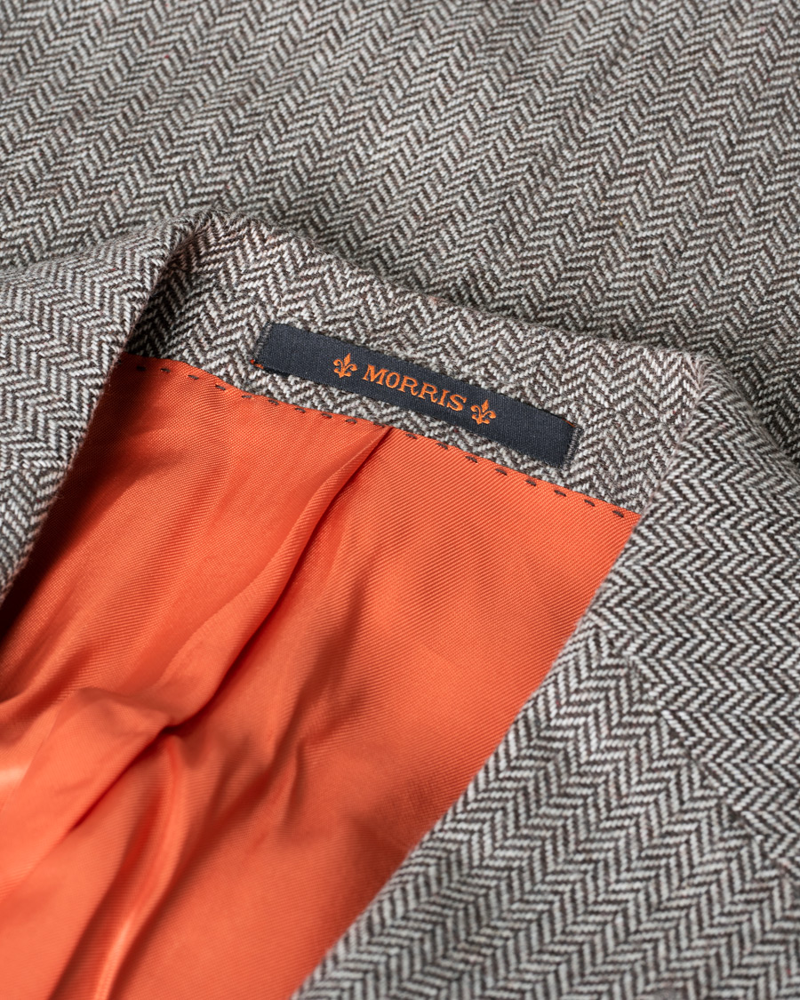 Uomini | Blazers | Pre-owned | Morris Herringbone Wool Blazer Beige 50