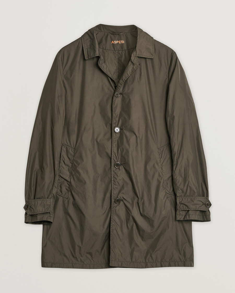 Uomini | Aspesi Limone Raincoat Dark Green M | Pre-owned | Aspesi Limone Raincoat Dark Green M