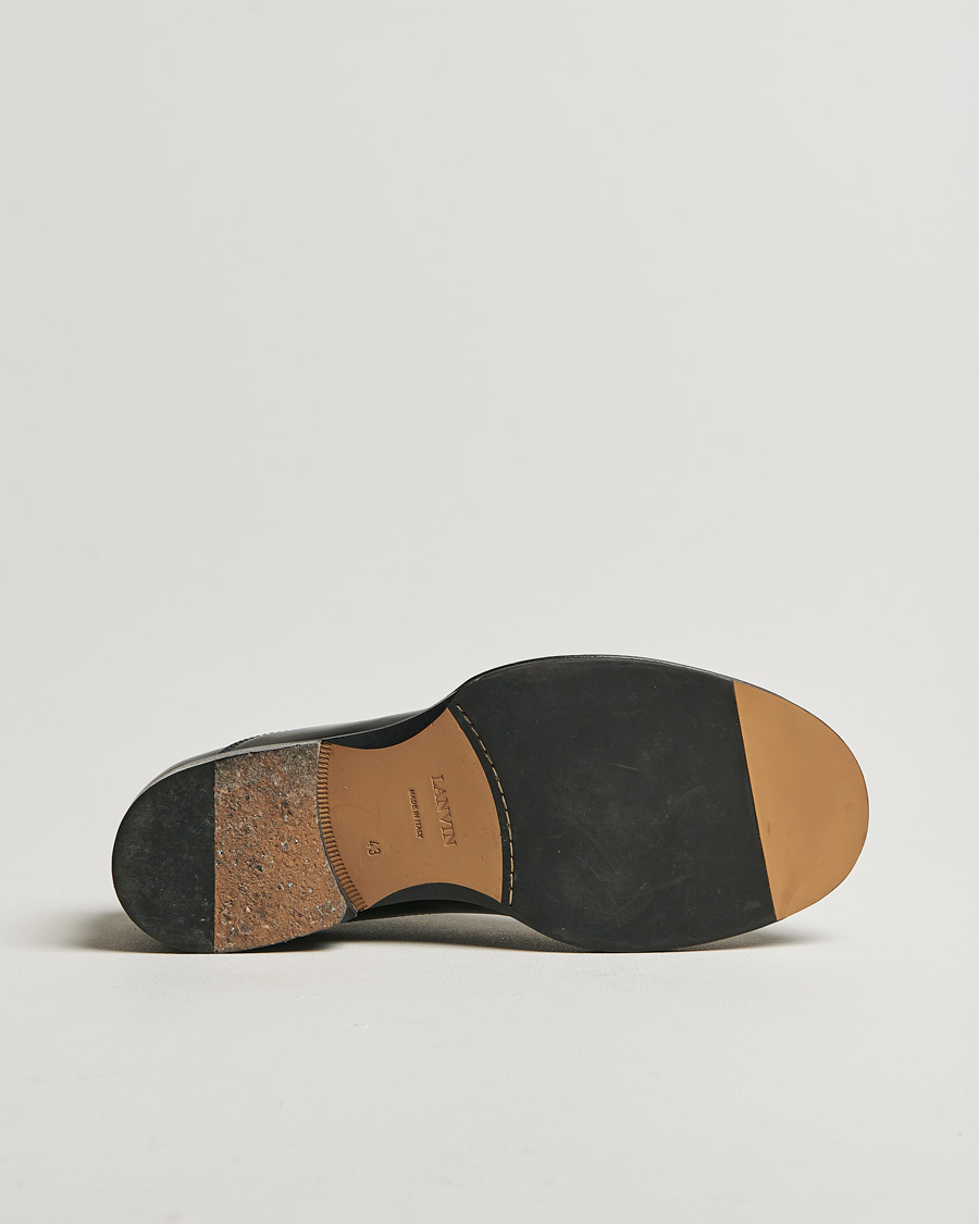 Uomini | Lanvin Leather Derby Black Calf | Pre-owned | Lanvin Leather Derby Black Calf