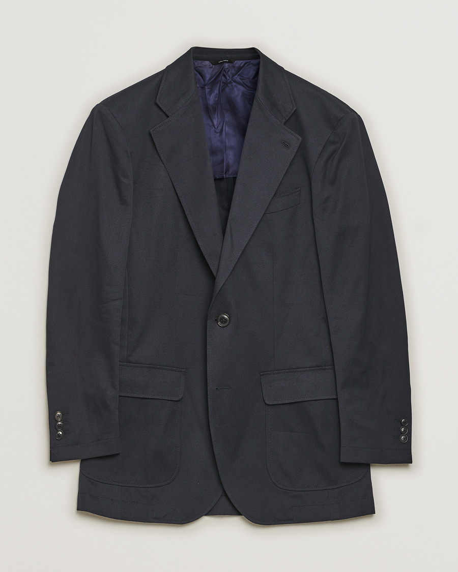 Uomini | Giacca da abito Pre-owned | Pre-owned | Berg&Berg Cotton Blazer Navy 48