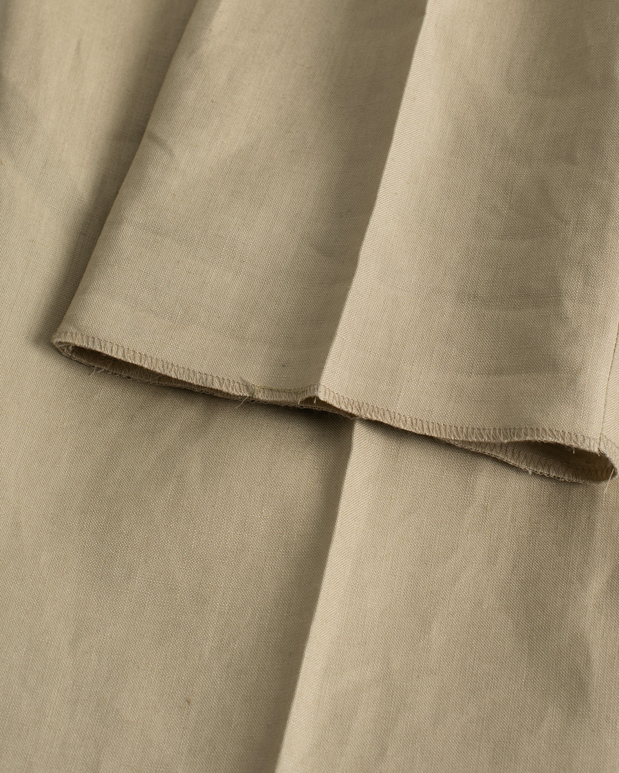 Uomini | Beams F Pleated Linen Trousers Beige | Pre-owned | Beams F Pleated Linen Trousers Beige