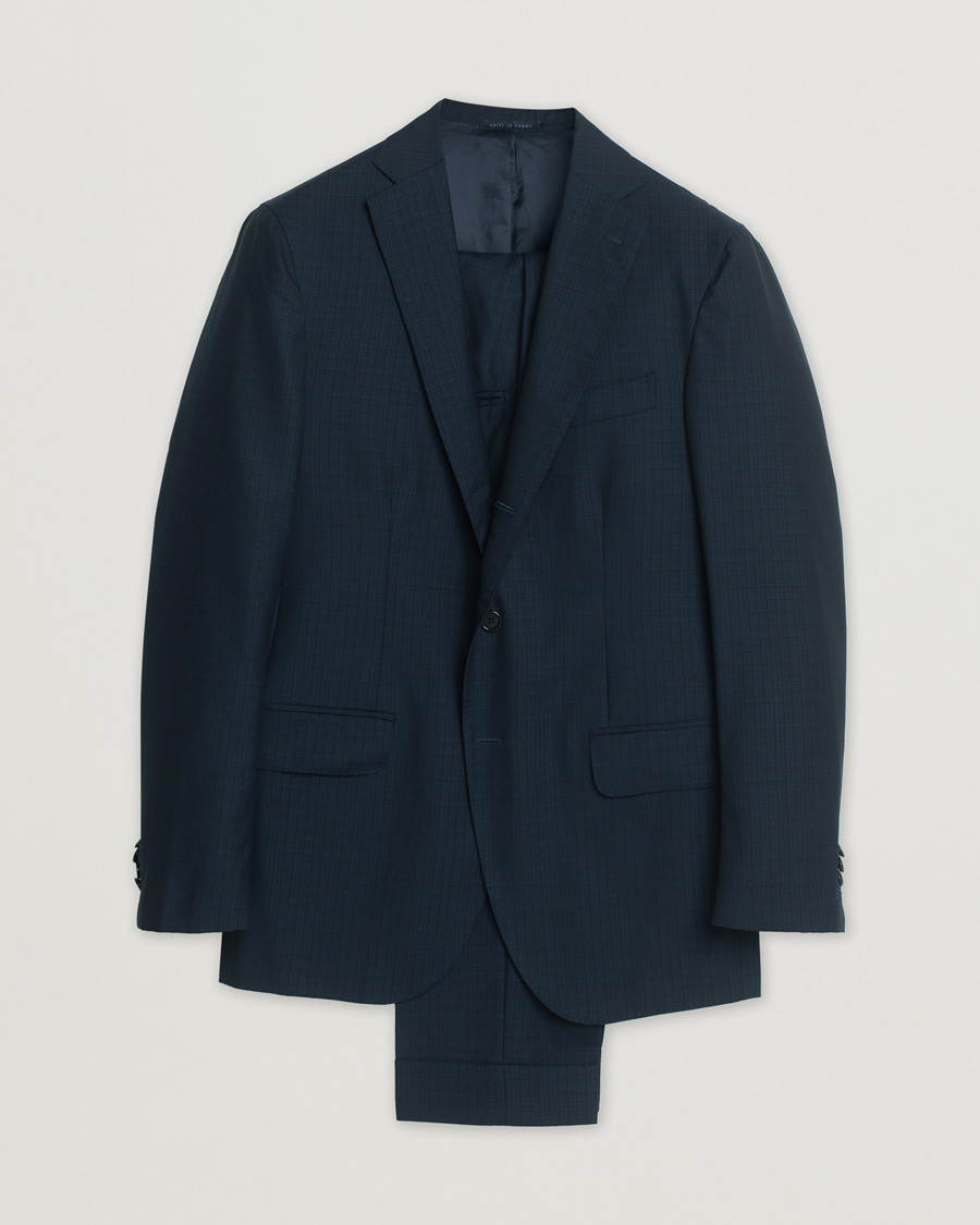 Uomini | Blazers | Pre-owned | Gaiola Napoli Single Breasted Wool Suit Navy 50