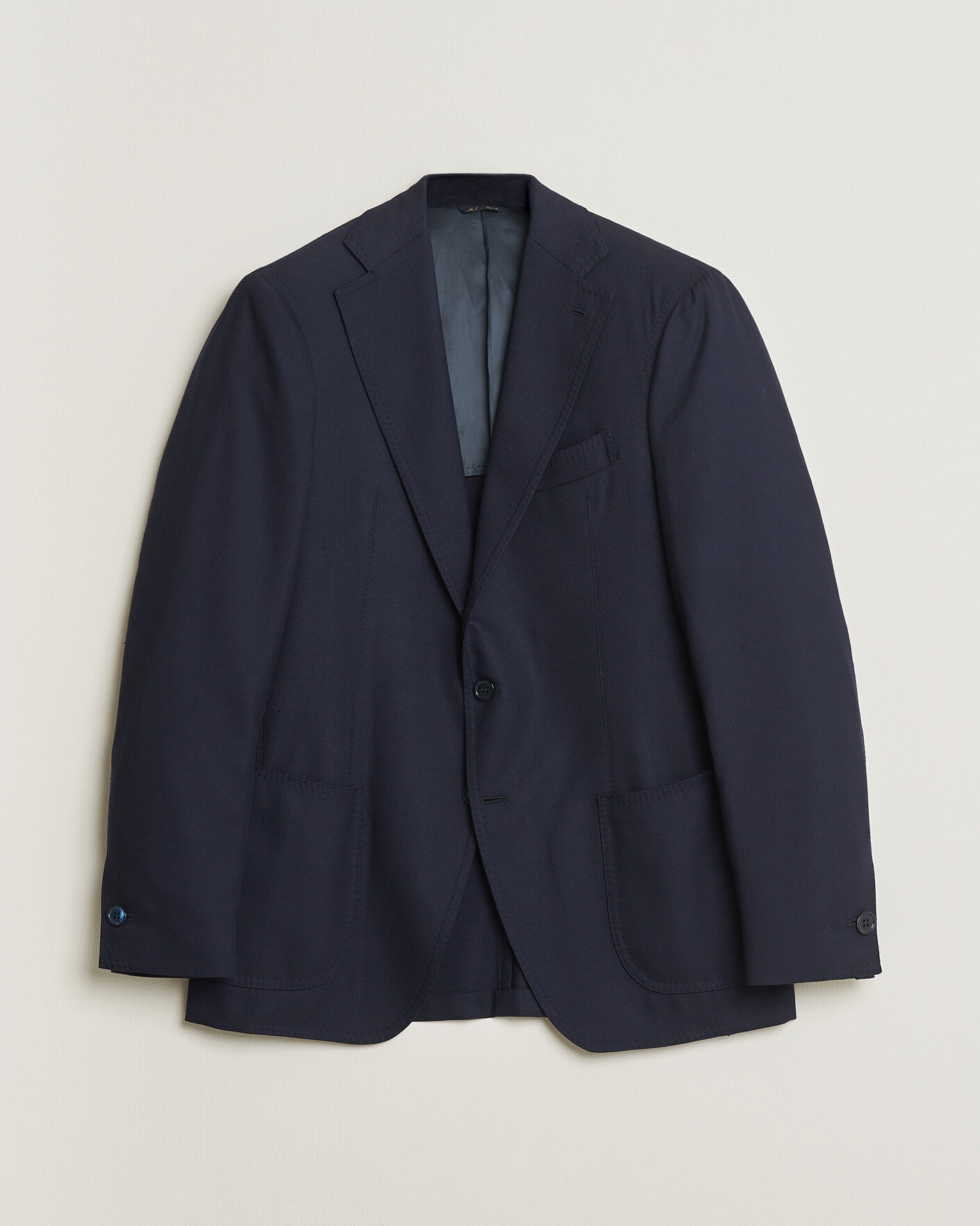 Uomini | Giacca da abito Pre-owned | Pre-owned | Gabo Napoli Navy Hopsack Wool Blazer 50