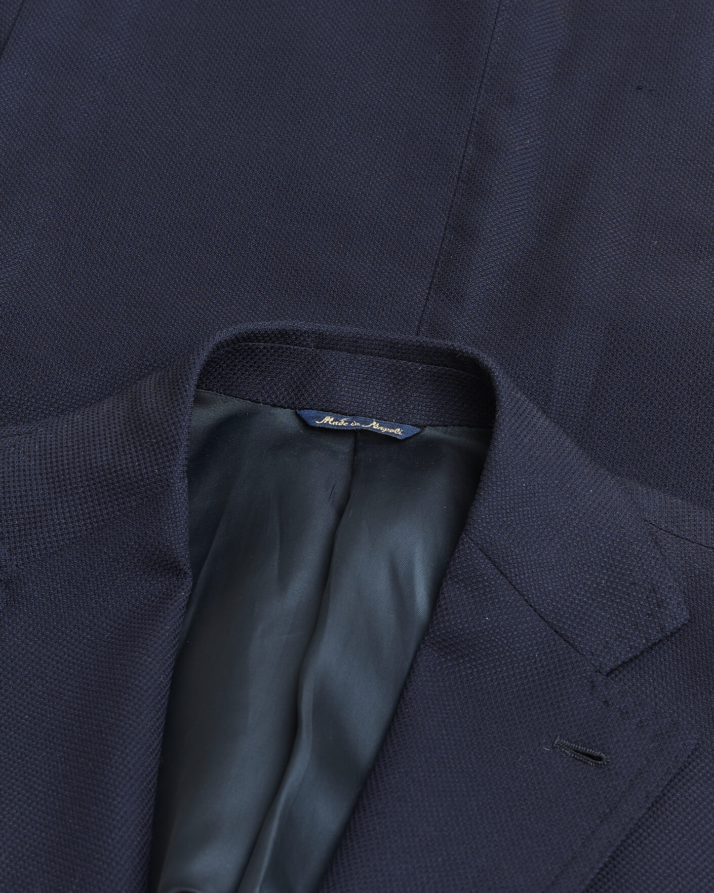 Uomini | Giacca da abito Pre-owned | Pre-owned | Gabo Napoli Navy Hopsack Wool Blazer 50