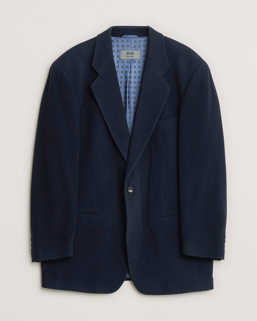 Uomini | Giacca da abito Pre-owned | Pre-owned | BOSS Vintage Cashmere Blend Blazer Navy 48