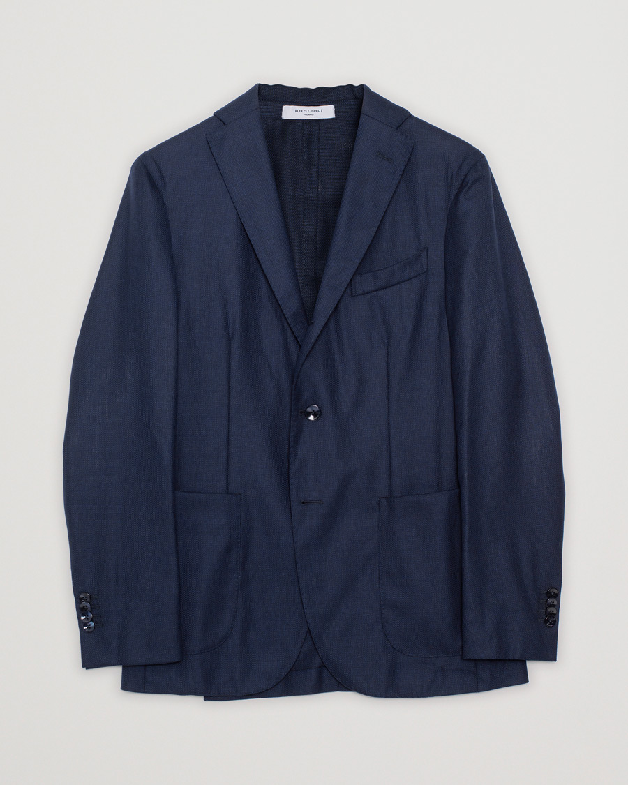 Uomini | Blazers | Pre-owned | Boglioli K Jacket Wool Hopsack Blazer Navy