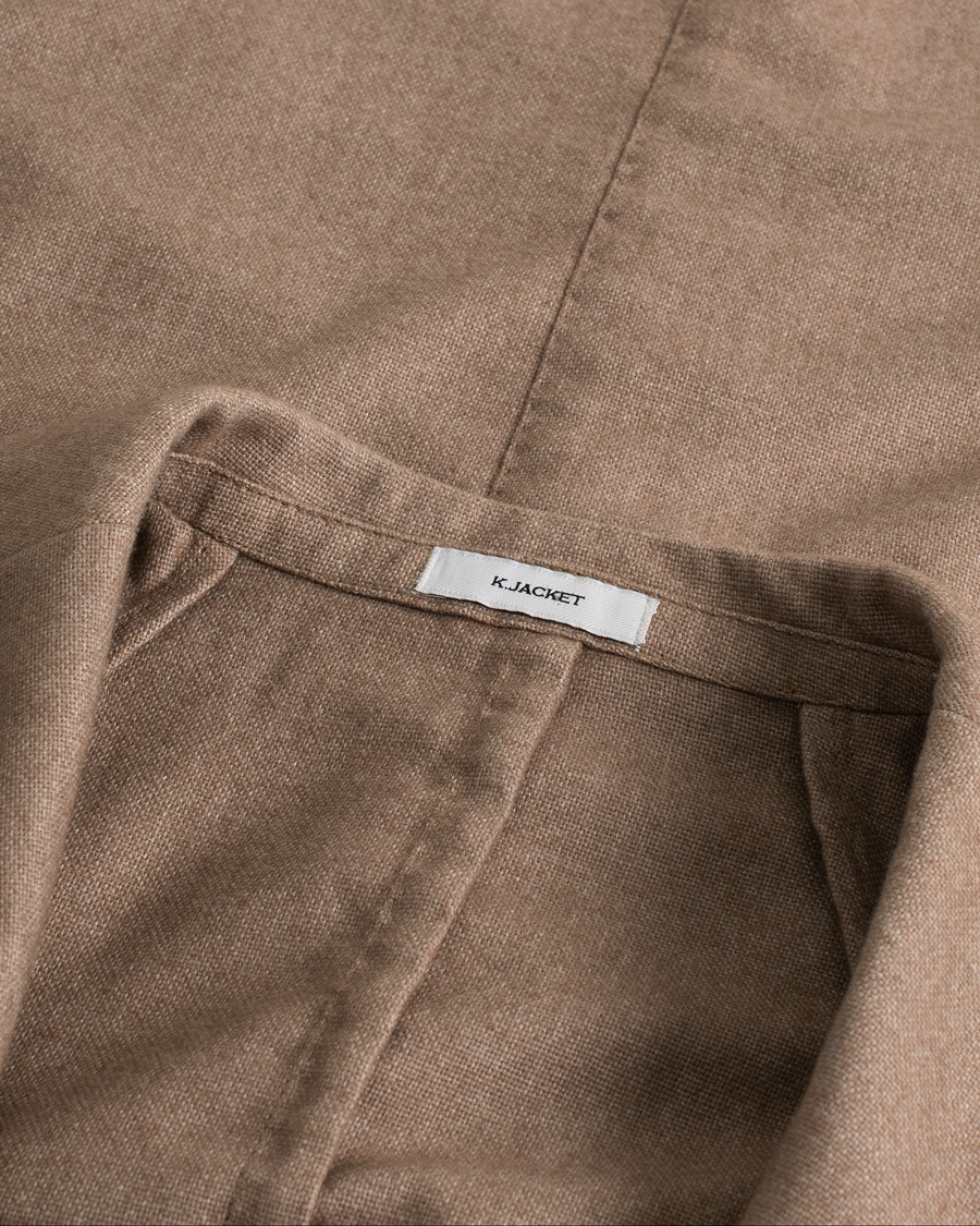Uomini | Blazers | Pre-owned | Boglioli K Jacket Cashmere Flannel Blazer Taupe 48