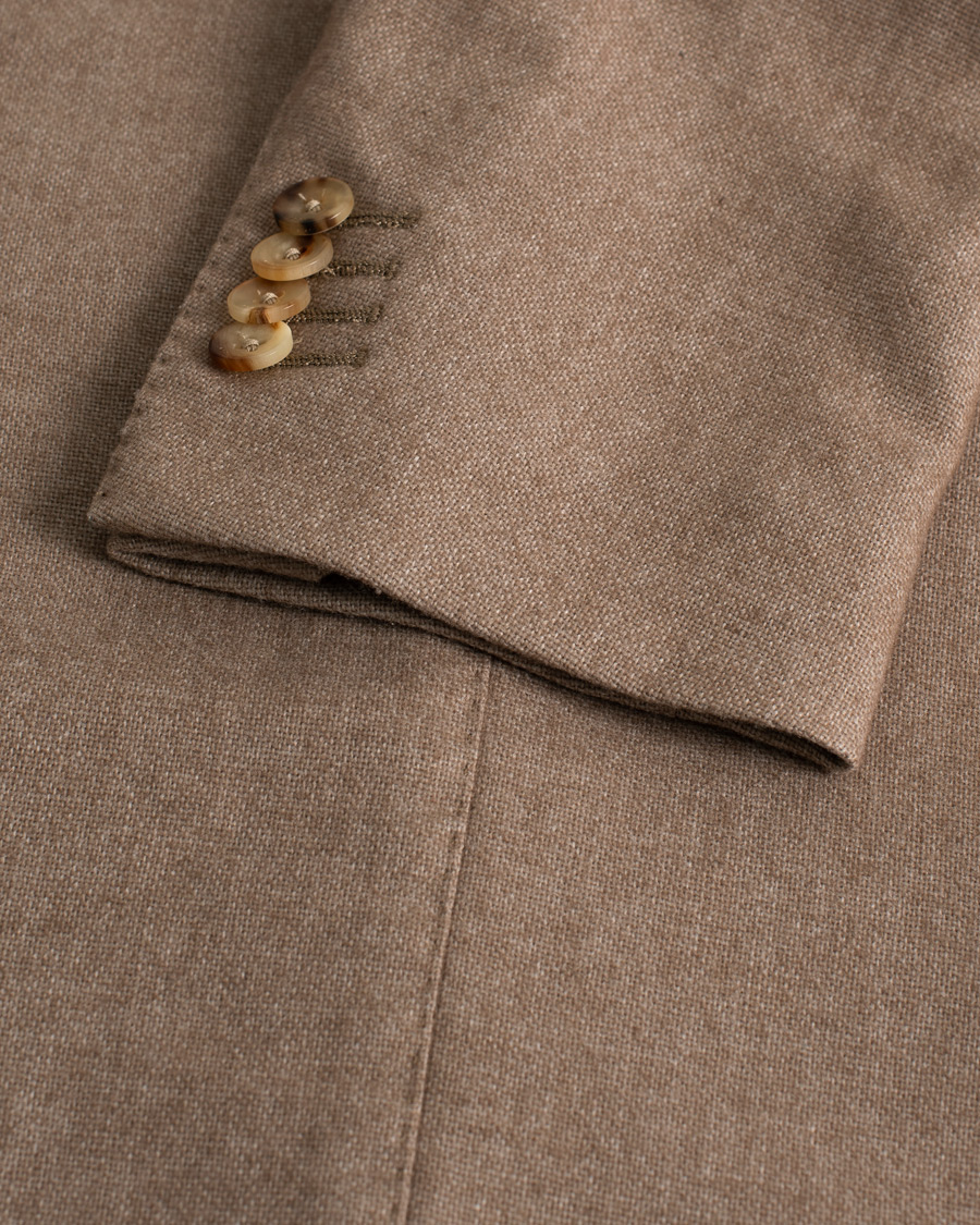 Uomini | Blazers | Pre-owned | Boglioli K Jacket Cashmere Flannel Blazer Taupe 48