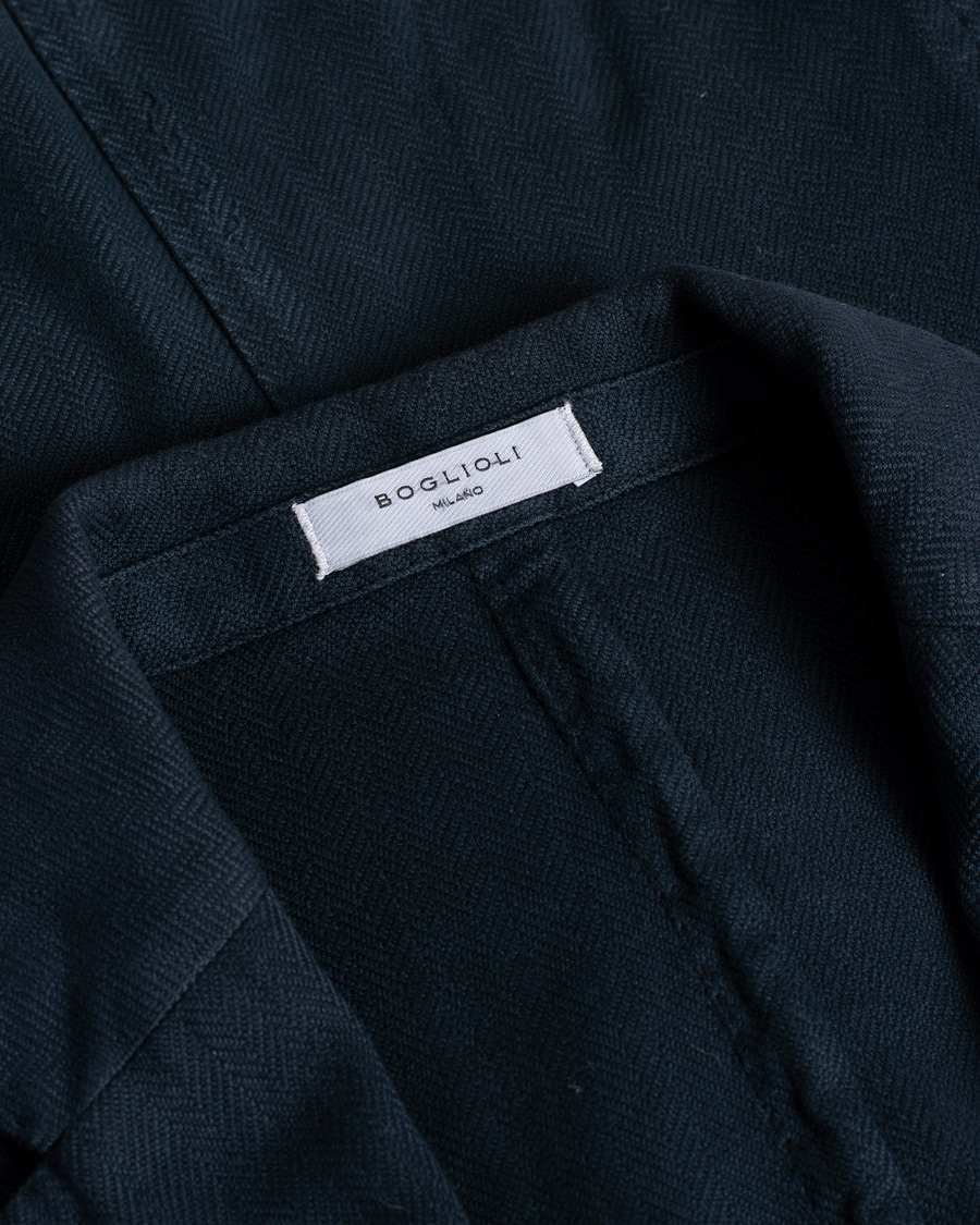 Uomini | Blazers | Pre-owned | K Jacket Herringbone Blazer Navy 48