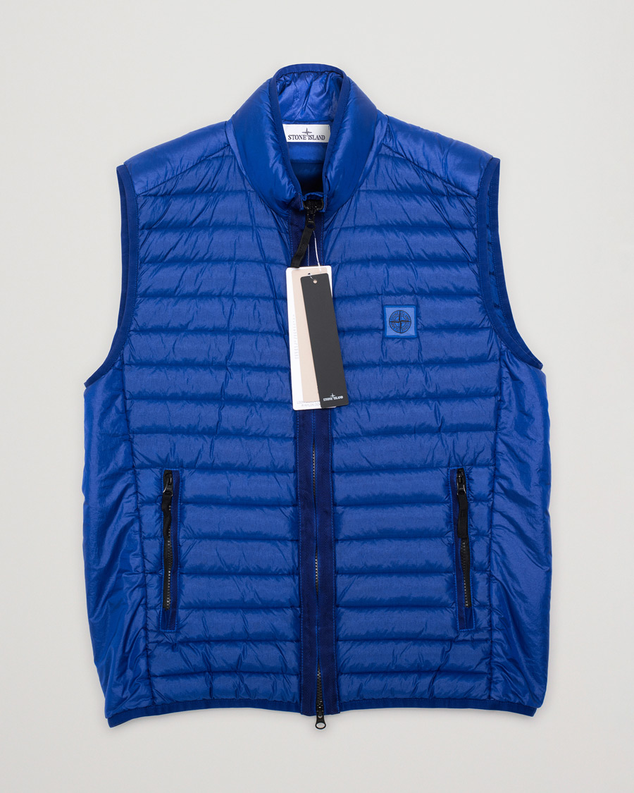 Uomini | Giacche | Pre-owned | Stone Island Recycled Nylon Down-TC Vest Bright Blue