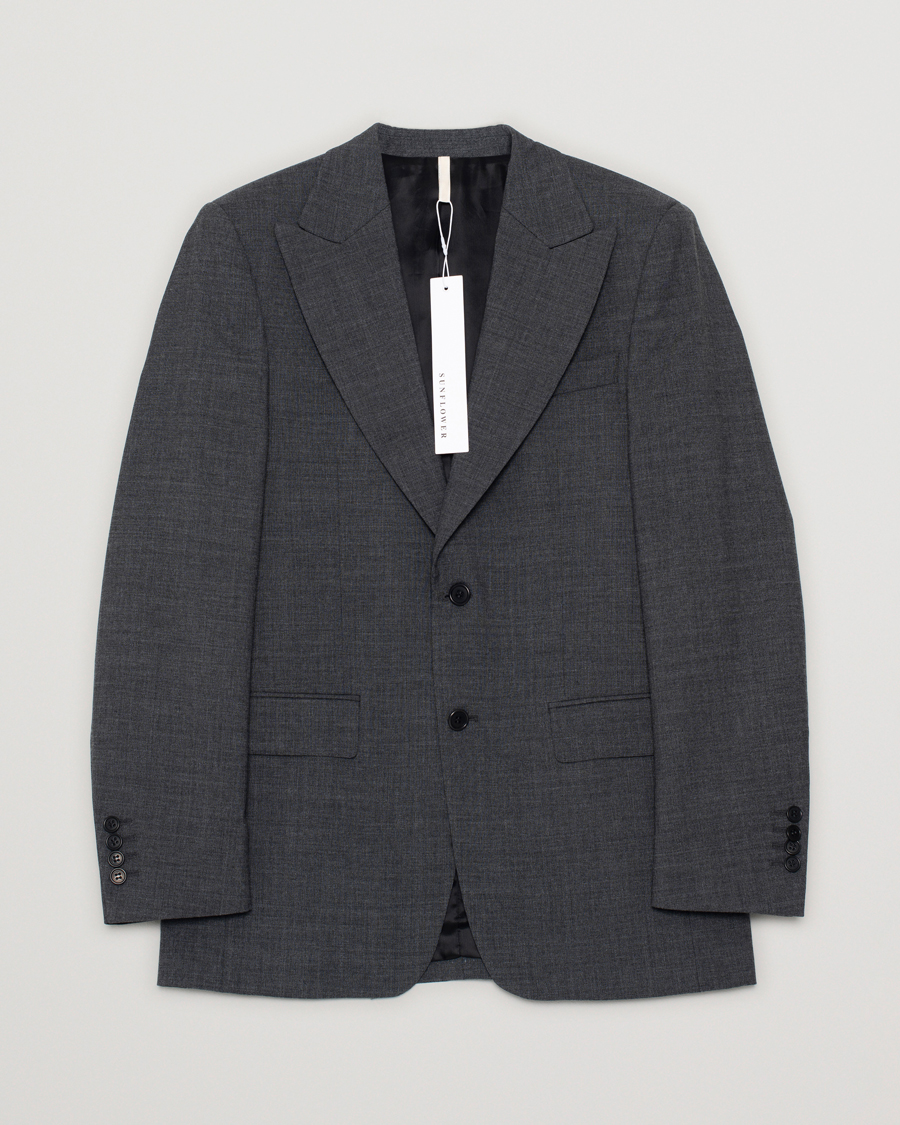 Uomini | Blazers | Pre-owned | Sunflower Single Breasted Wool Blazer Antracite