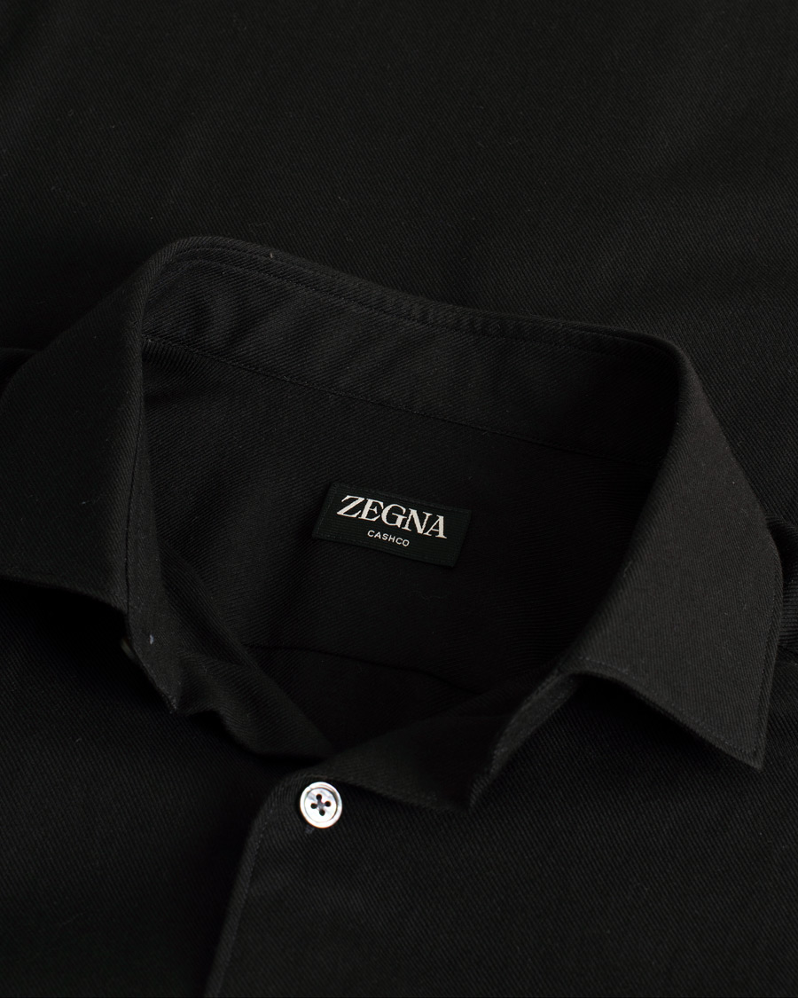 Uomini | Camicie | Pre-owned | Zegna Cotton/Cashmere Casual Shirt Black
