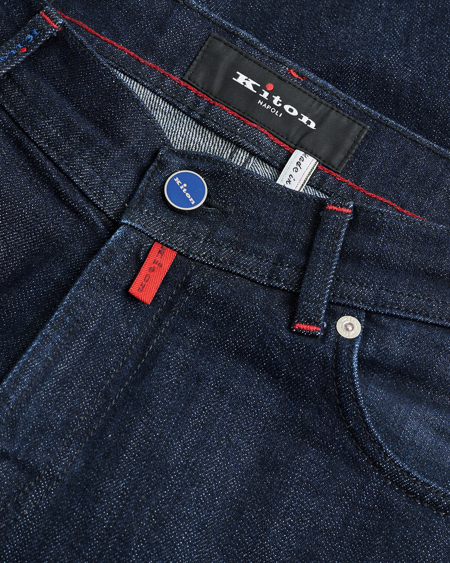 Uomini | Jeans Pre-owned | Pre-owned | Kiton Slim Fit Stretch Jeans Dark Blue Wash W32