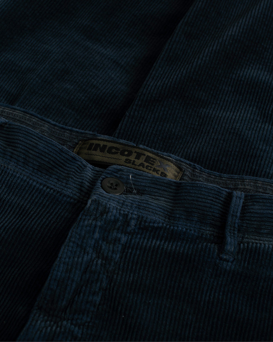 Uomini | Pantaloni | Pre-owned | Incotex Slim Fit Leisure Cord Slacks Navy